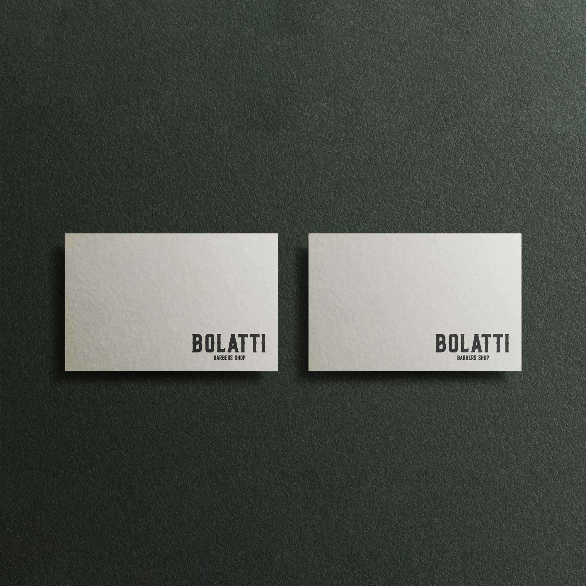 Brand Transformation - Bolatti Barbers Shop Project Visual - Business Cards - Grey Coffee