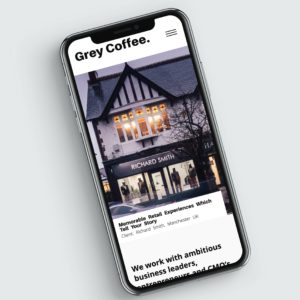 Grey Coffee Mobile Website Visual 